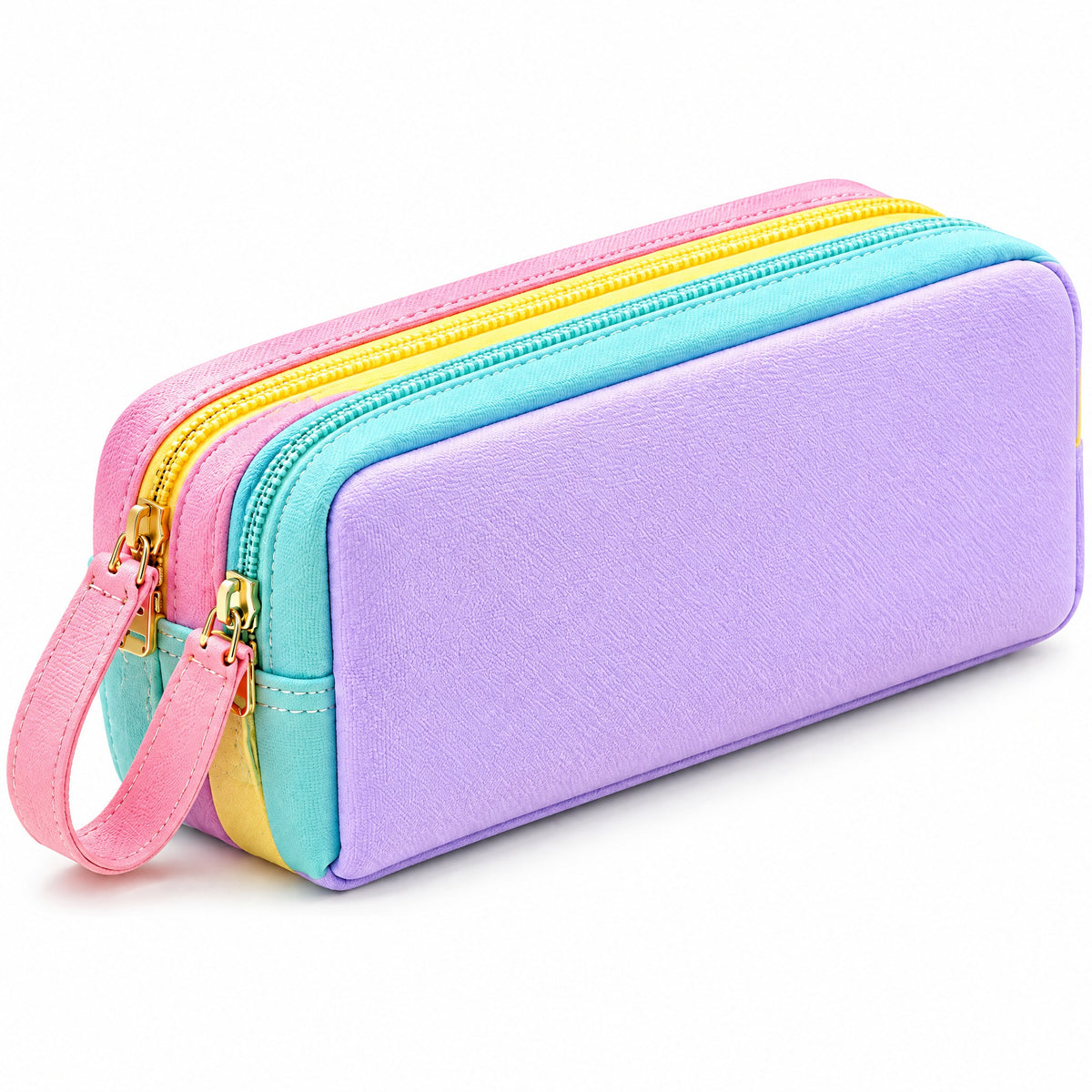 Moxvik Pastel Rainbow Zipper Pencil Case, view 5