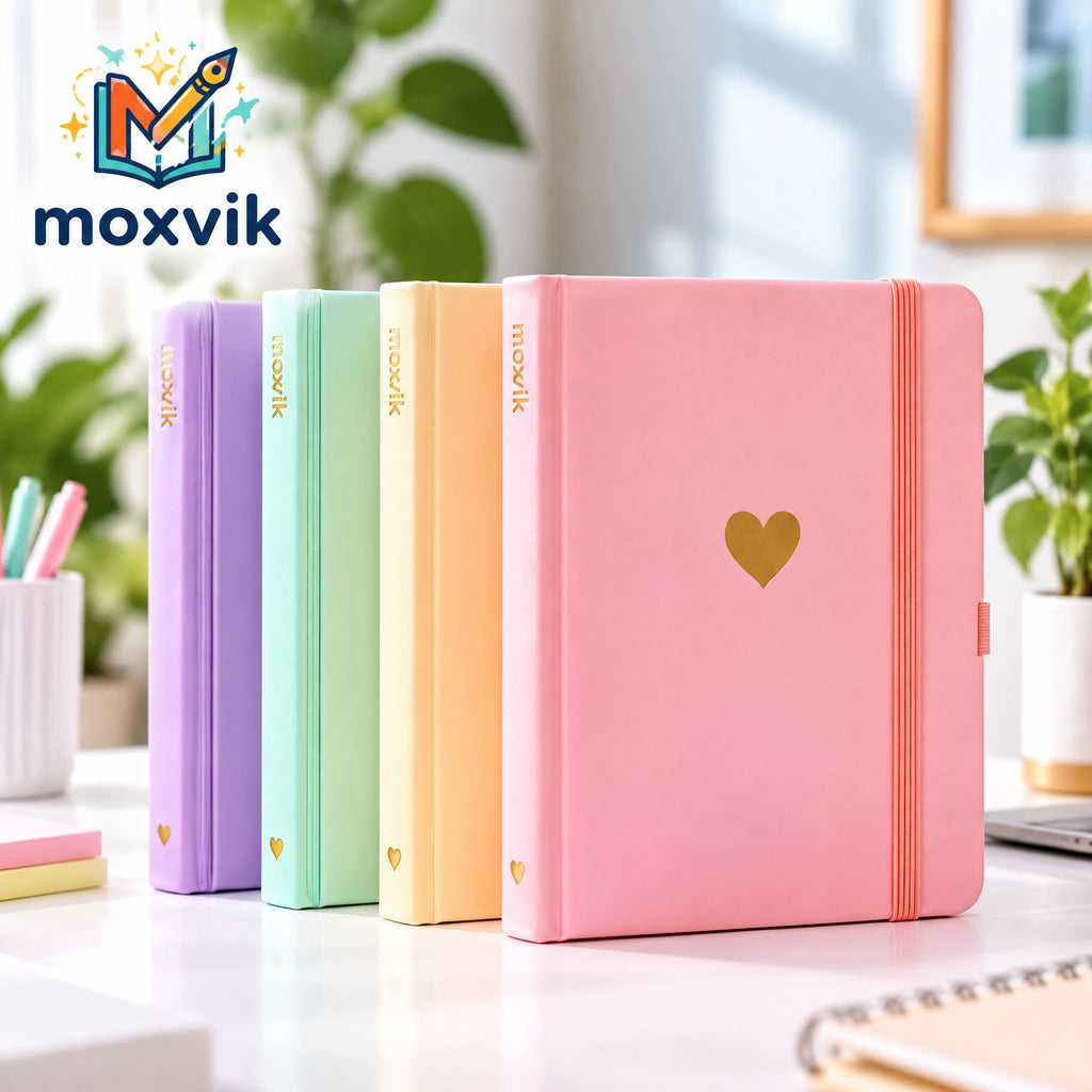 Moxvik Pink Heart Hardcover Journal, view 1