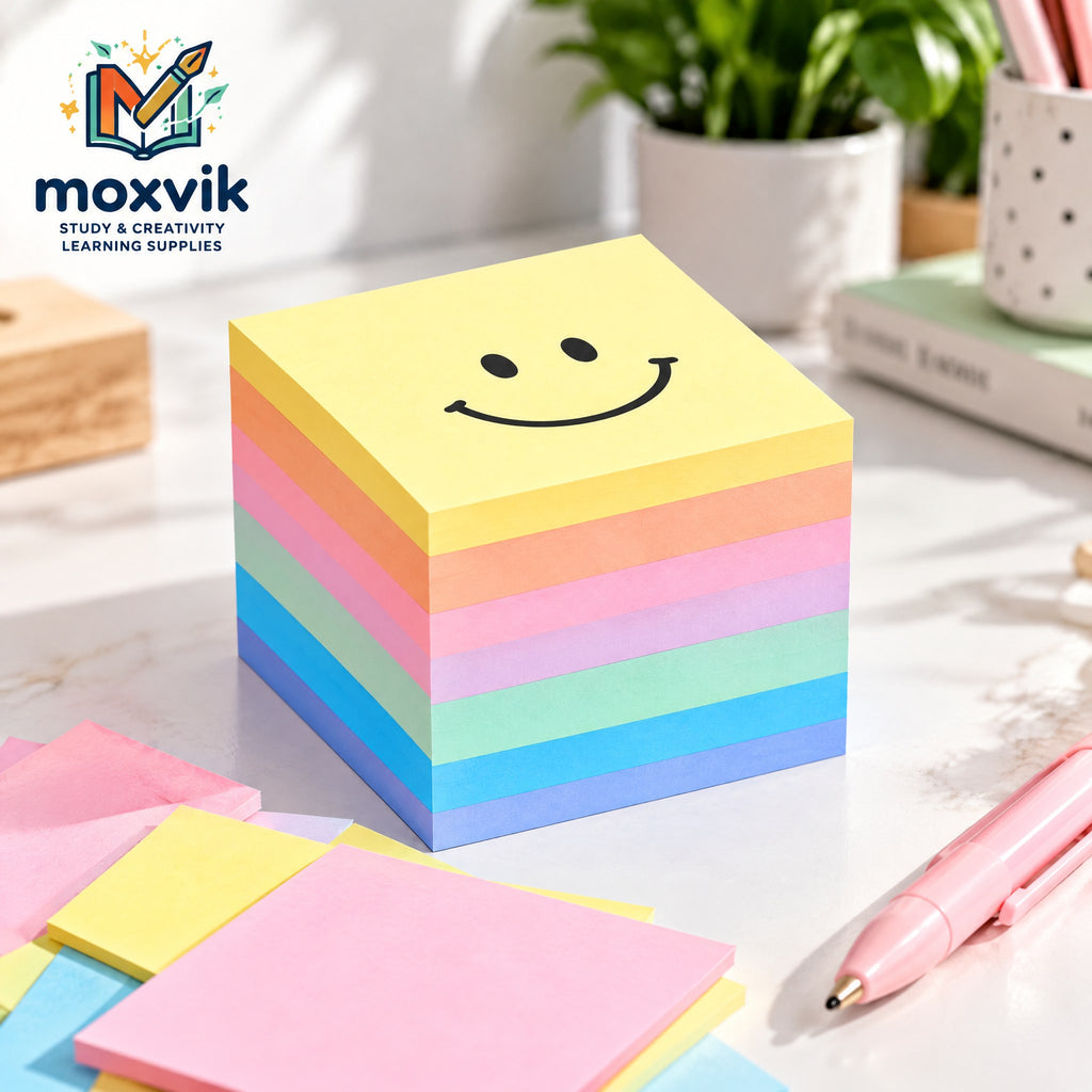 Moxvik Smiley Face Pastel Sticky Notes Set, view 1